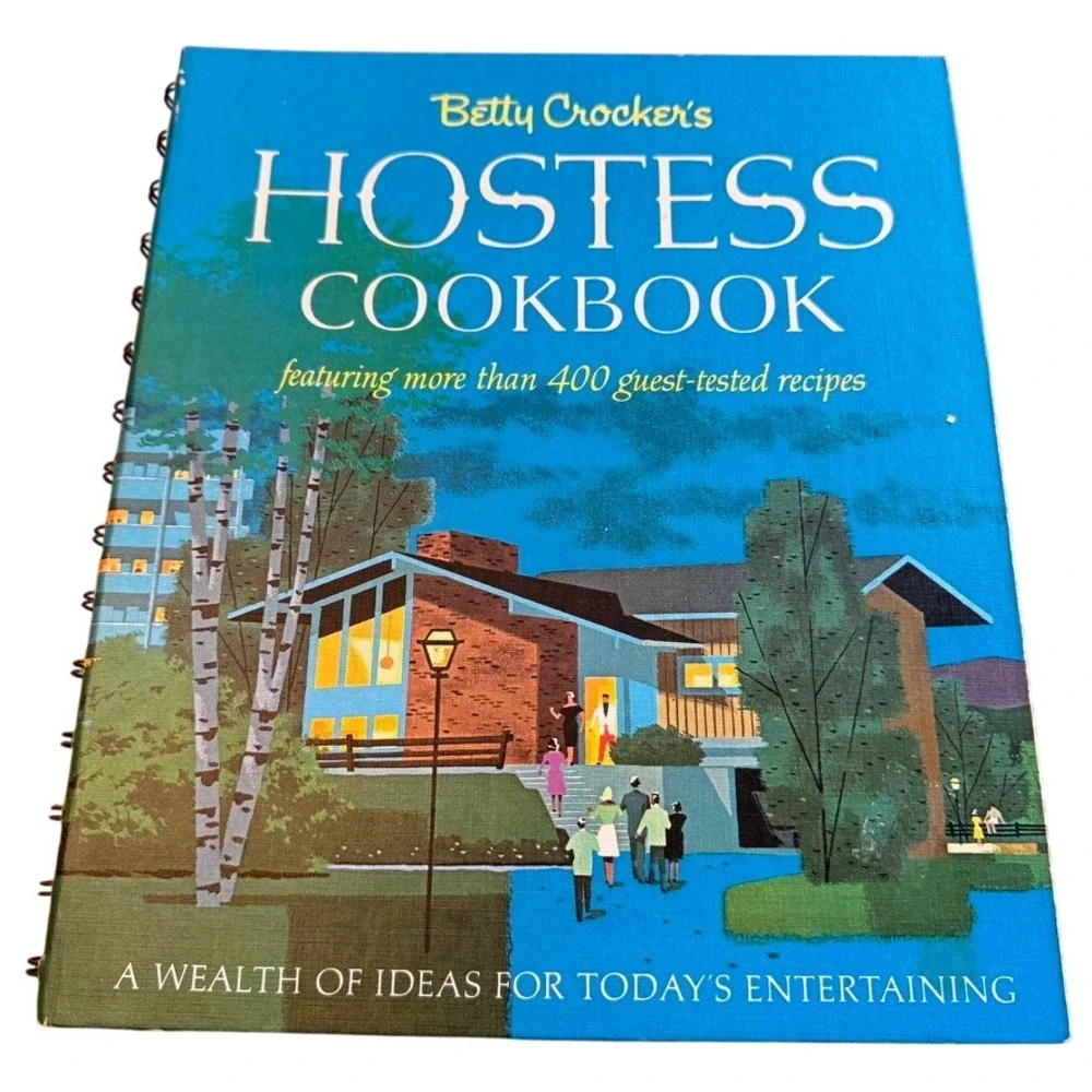 Betty Crocker Hostess Cookbook 1967 Blue First Edition 2nd Printing Vintage MCM